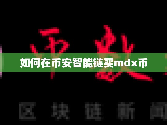 如何在币安智能链买mdx币