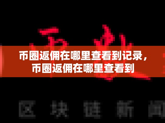 币圈返佣在哪里查看到记录，币圈返佣在哪里查看到-第1张图片-币数通