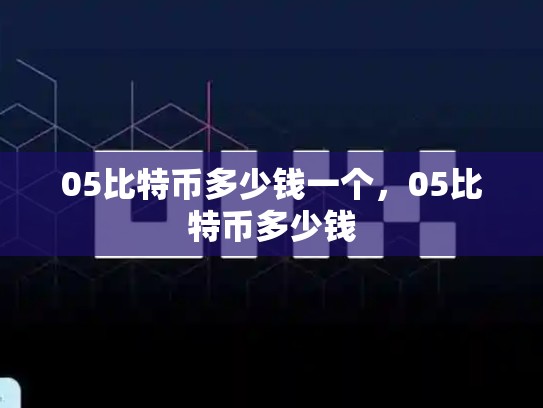 05比特币多少钱一个，05比特币多少钱