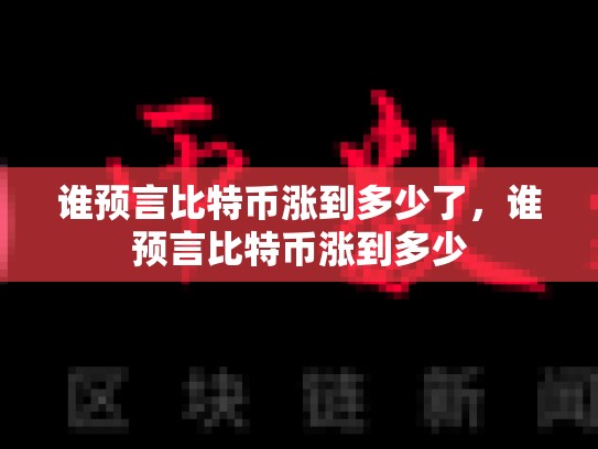 谁预言比特币涨到多少了，谁预言比特币涨到多少