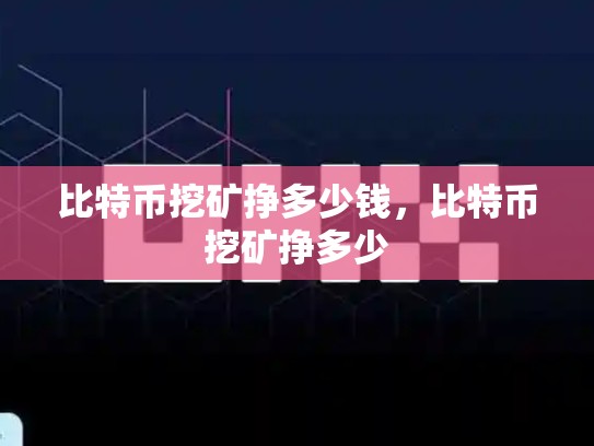 比特币挖矿挣多少钱，比特币挖矿挣多少