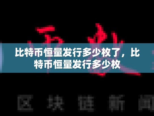 比特币恒量发行多少枚了，比特币恒量发行多少枚
