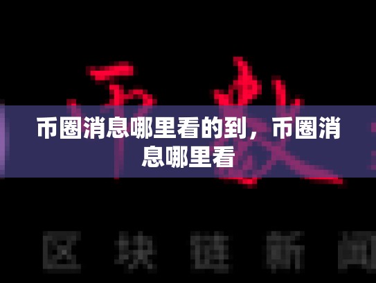 币圈消息哪里看的到，币圈消息哪里看