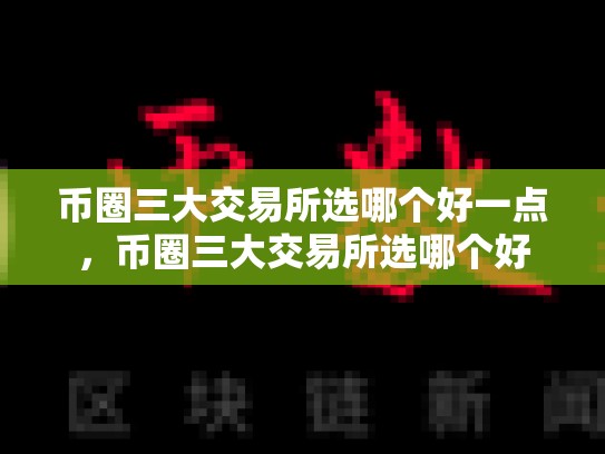 币圈三大交易所选哪个好一点，币圈三大交易所选哪个好