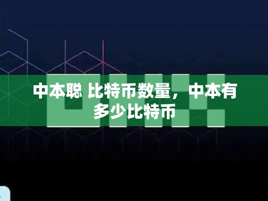 中本聪 比特币数量，中本有多少比特币