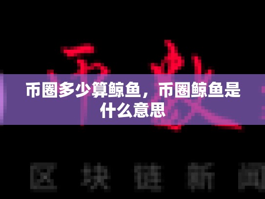 币圈多少算鲸鱼，币圈鲸鱼是什么意思