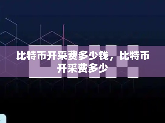 比特币开采费多少钱，比特币开采费多少-第1张图片-币数通