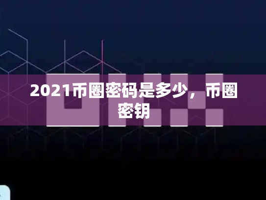 2021币圈密码是多少，币圈密钥-第1张图片-币数通