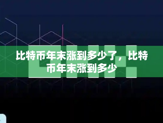 比特币年末涨到多少了，比特币年末涨到多少-第1张图片-币数通