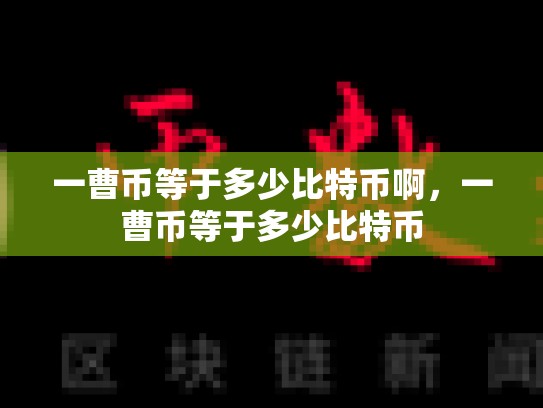 一曹币等于多少比特币啊，一曹币等于多少比特币-第1张图片-币数通