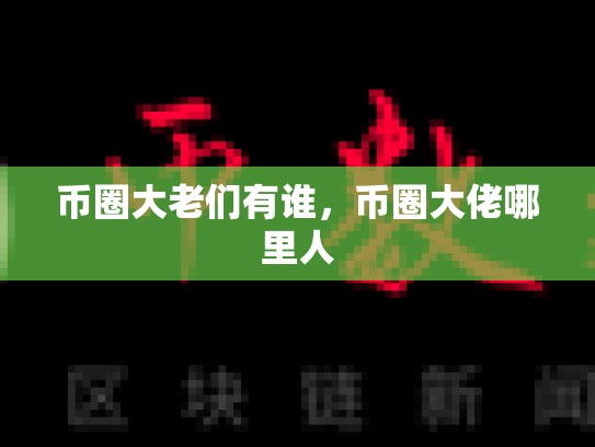 币圈大老们有谁，币圈大佬哪里人-第1张图片-币数通